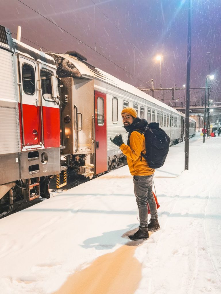 guy with train winter